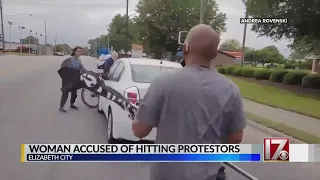 Woman accused of hitting NC protesters in Elizabeth City