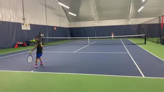 7 year old Tennis Prodigy M3 vs JUNIOR IN HIGH-SCHOOL PRACTICE MATCH