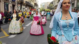 OFRENDA fallas dia 17 Marzo 2018 - Falla Avenida de la Plata  video 1