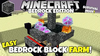 Minecraft Bedrock: (Broken) How To Get BEDROCK In SURVIVAL! NEW Bedrock Block Farm! MCPE Xbox PC PS5