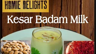 Tasty Kesar Badam Milk recipe in tamil | Almond Milk