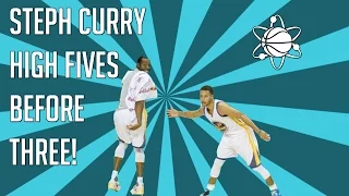 Steph Curry High Fives Teammate Before Three Pointer Goes in! Andre Iguodala Gets Daps!