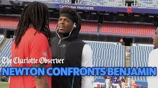 Panthers' Cam Newton Shares Words With Bills' Kelvin Benjamin