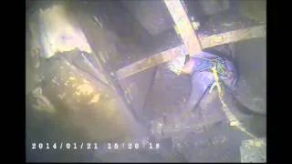 Crews work inside the SR 99 tunneling machine