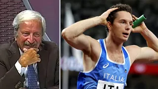 Crudeli si commuove rivedendo la 4x100 con la sua voce presa in prestito da Filippo Tortu.