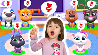 Arina got into the game My Talking Tom and Friends | Virtual Pets Have Fun