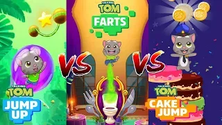 Tom Jump Up VS Talking Tom Farts VS Tom Cake Jump - Challenge  - Gameplay iOS, Android