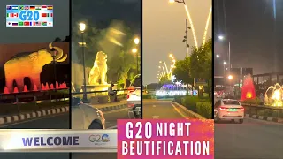 G20 Delhi Roads Night Beautification - Amazing India Shining at Night - Aerocity to Airport Road