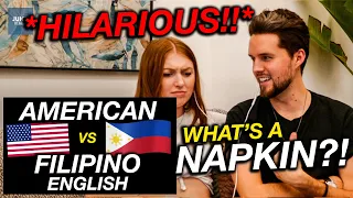 Filipino English vs American English, We Didn't Know THIS! (REACTION)