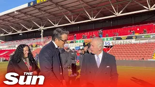 King Charles and Camilla meet Ryan Reynolds at Wrexham Football Club