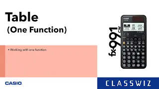ClassWiz CW Series Calculator Tutorial - Table(One Function)