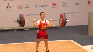 Almaty 2014 Women 53 kg Yajun Li clean and jerk 117 kg