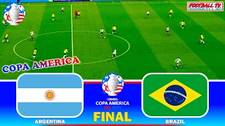 ARGENTINA vs BRAZIL - FINAL COPA AMERICA 2024 | Full Match All Goals | eFootball PES Gameplay PC