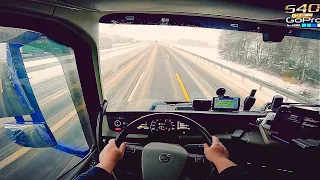 Truck driving POV - First day of real winter