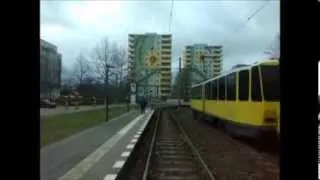 Mitfahrt Straßenbahn Berlin Linie M6 S Hackescher Markt - Riesaer Straße