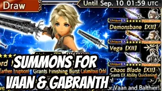 Summons for Gabranth & Vaan Burst and LD weapons - DFFOO - Dissidia Final Fantasy: Opera Omnia