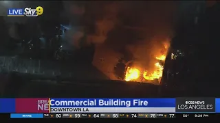 Firefighters Battling Major Emergency Fire In Downtown Commercial Building