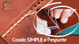 ¿Cómo coser cuero? Costura Simple o Pespunte