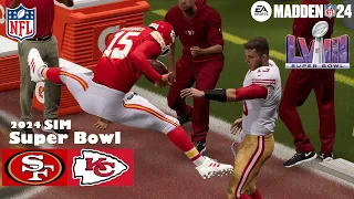 Madden 24 Super Bowl 58 San Francisco 49ers vs Kansas City Chiefs Simulation 2024 PS5 Game Play