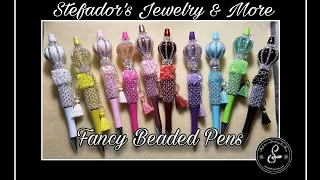Fancy Beaded Pens! #beadablepens #sugarbeads #fancybeads #hotairbaloons #tassels #diy #stefadors
