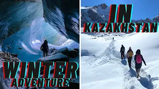 Exploring Ice Caves In Kazakhstan 🇰🇿 | Bogdanovich Glacier In Almaty | Winter Hiking Adventure