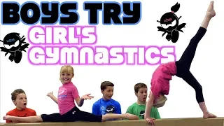 BOYS try GIRL'S Gymnastics!  Ninja Kidz Tv