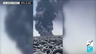 The toxic impacts of fires at the world's largest tyre graveyard in Kuwait • The Observers