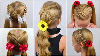 5 Cute and easy hairstyles for the busy morning | Hairstyles for girls by LittleGirlHair❤️