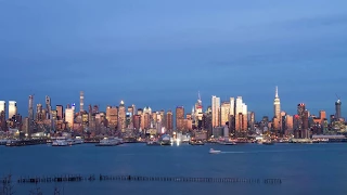NYC Skyline - Day to Night timelapse - 4K, 60fps