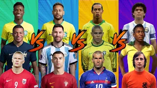 Mbappe Haaland Vinicius 🆚 Messi Ronaldo Neymar 🆚 Zidane Ronaldo Ronaldinho 🆚 Maradona Pele Cruyff 🔥💪