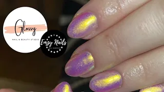 WATCH ME WORK | infill and redesign builder gel | iridescent chrome design ✨💅🏻