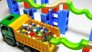 More than 10 types of marble runs are available!Wooden wave healing dump truck#asmr