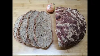 Zwiebelbrot mit Dinkelvollkornmehl vegan sehr einfach günstig auf eine andere besondere Art