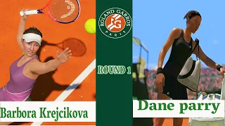 Diane Parry  vs   Barbora krejcikova   | 🏆 ⚽ Roland Garros Round 1     (23/05/2022) 🎮 FrenchOpen