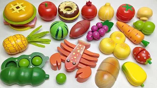 Satisfying Video ASMR | Cutting Wooden Fruits and Vegetables | Lobster 🦞 Burger 🍔 Carrot 🥕
