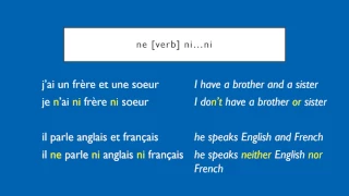 French Negatives | ne...ni...ni | neither...nor