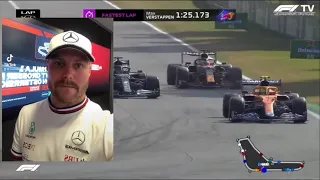 Bottas Reaction To Lewis Hamilton And Max Verstappen Crash | 2021 Italian GP