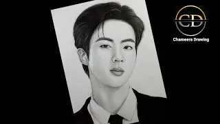 How to Draw a BTS " JIN " (step by step) Pencil Drawing Tutorial || Easy Drawing ||