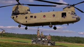 U.S. Army Soldiers Train Sling Loads With Boeing CH-47 Chinooks For Saber Junction 20 in Germany