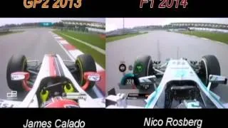 GP2 2013 vs FORMULA 1 2014 sepang lap comparison