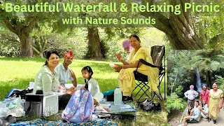 Beautiful Waterfalls and Relaxing Picnic with Family || Amazing Nature Sounds || Raw Footage