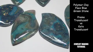 Polymer Clay Faux Blue Green Pendant - Premo Translucent vs Keto Translucent Clay