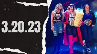 WWE Raw   - 03.20.23 - Trish Stratus, Lita, Becky Lynch Ringside for Bayley vs Rhea Ripley