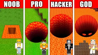 TUNNEL LAWA NOOB vs PRO vs HACKER vs GOD w Minecraft!