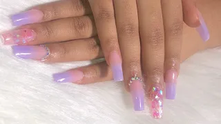 Pink & Purple Ombré Nails