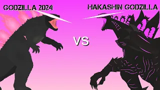 evolved Godzilla 2024 vs hakashin Godzilla | stick node pro