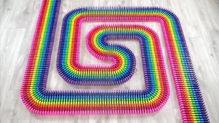 Funny Reverse-Taikamuna-AMAZING Rainbow Dominoes!   Satisfying Domino Screen Link