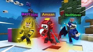 YouTubers Teamup MATTSUN ~ NOTNEVER & AMAAN in Bedwars (Blockman GO)