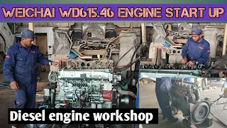 Diesel engine workshop | WEICHAI WD615.46 DIESEL ENGINE START UP | BY :- HEAVY MECHANIC MD.AJAZ |