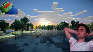 Юзя наслаждается красотами RTX в Minecraft